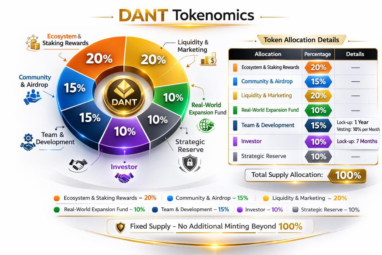 Infografik Tokenomics DANT